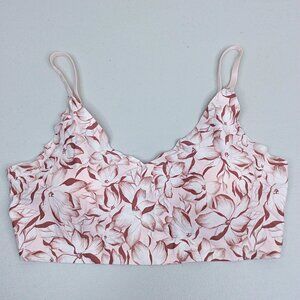 Adrienne Vittadini Studio Padded Bralette Size XL Floral Pink Convertible Straps